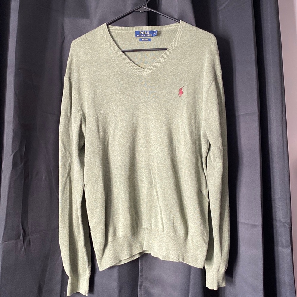 Polo V-Neck Sweater , Medium